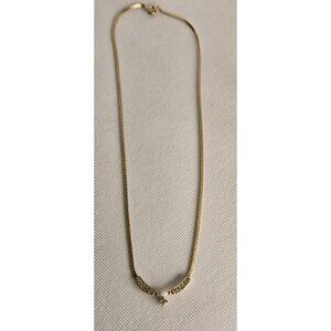 Vintage Rhinestone and Faux Opal Fixed Pendant Necklace - Mid Century Costume...